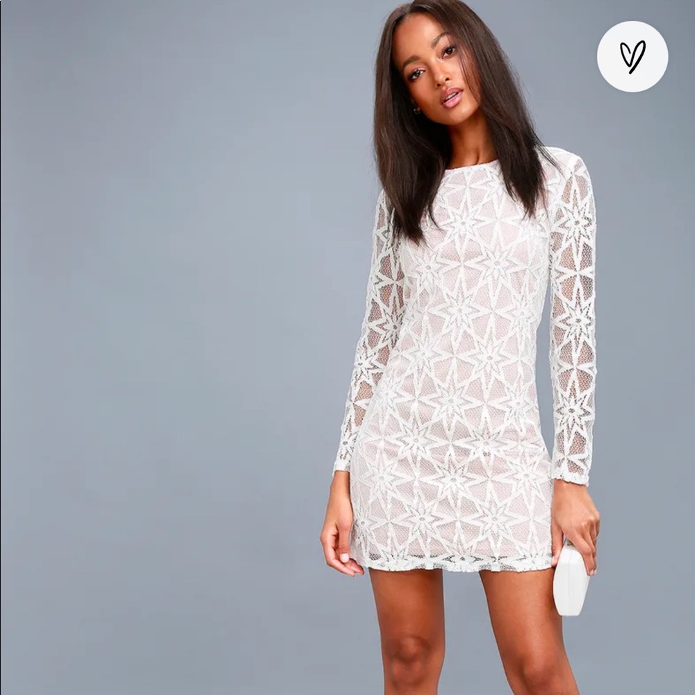 Lulu's White Lace Mini Dress